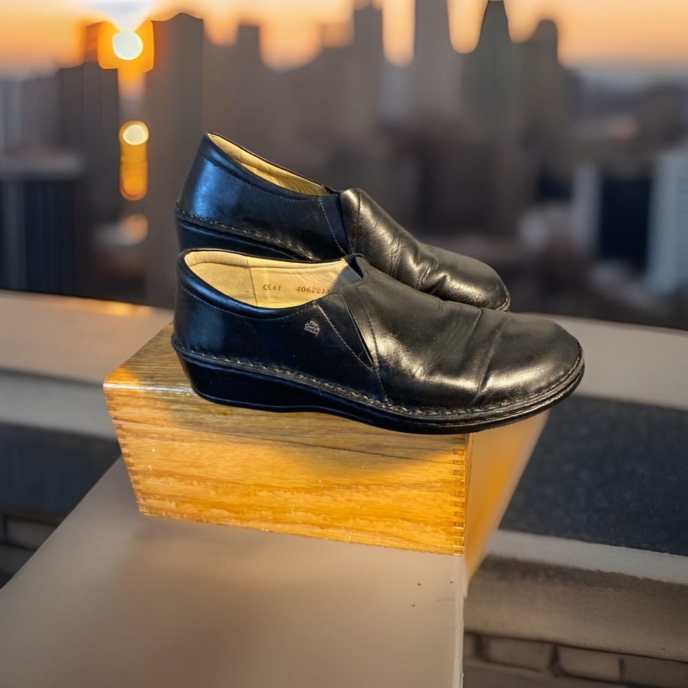 Finn Comfort Newport Black Slip-On Casual Shoes, Size EU 41 US 7.5